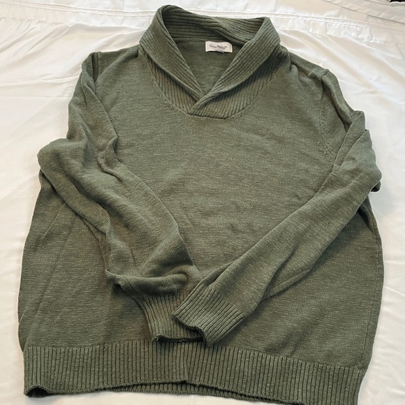 Goodfellow & Co olive shawl neck cotton sweater - Picture 4 of 7